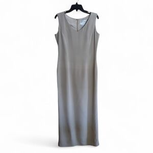 Magali Evening Silk Taupe Maxi Dress